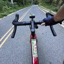 Five Boro Bike Tour (5BBT) route profile sticker on a bicycle top tube