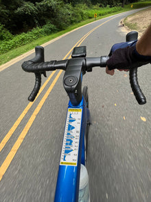 Death Ride road route profile sticker - bike top tube mockup