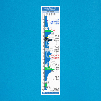 Custom Cycling Event custom route profile sticker - example usage