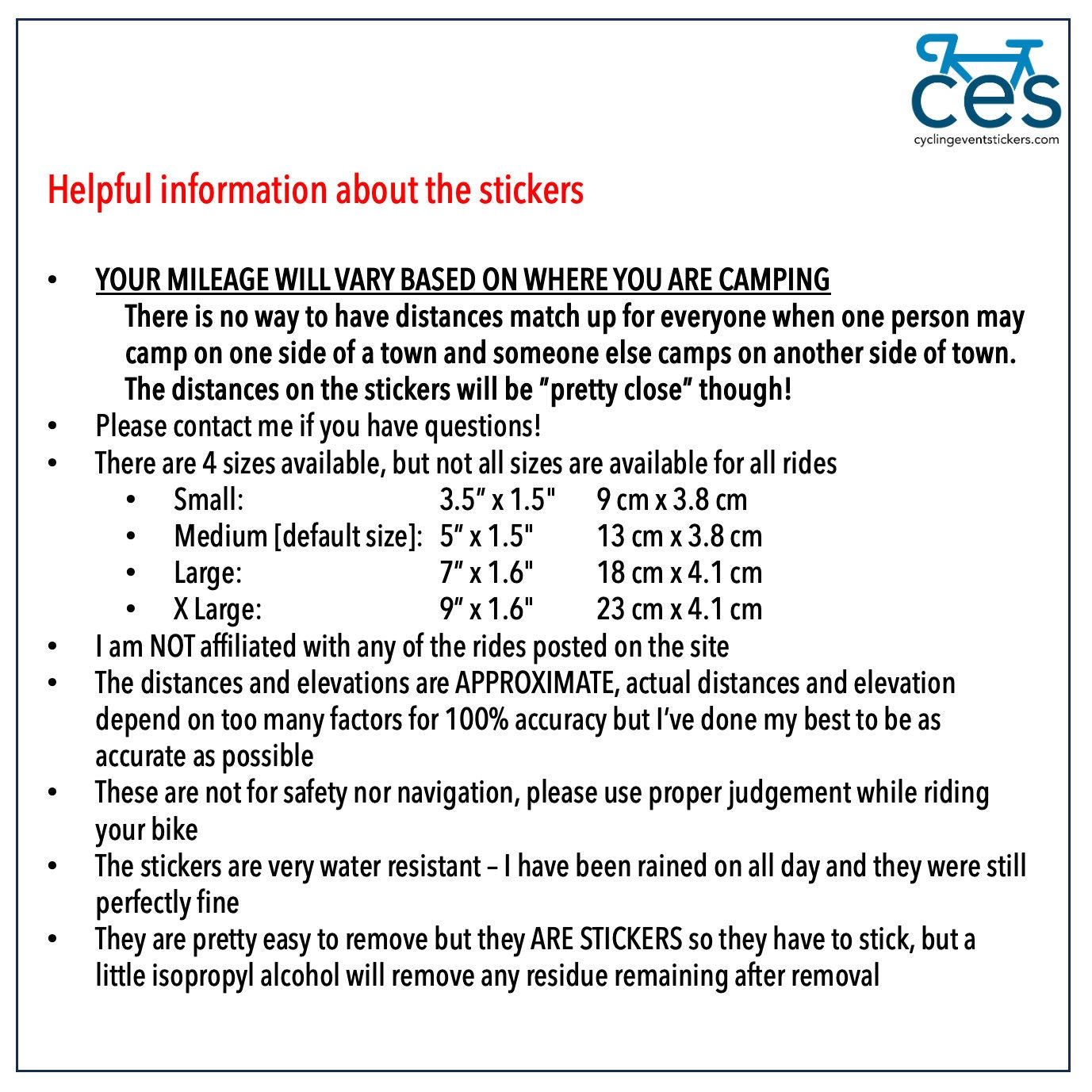 RAGBRAI 2024 road route profile sticker - waterproof vinyl finish