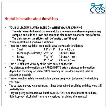 RAGBRAI 2024 road route profile sticker - waterproof vinyl finish
