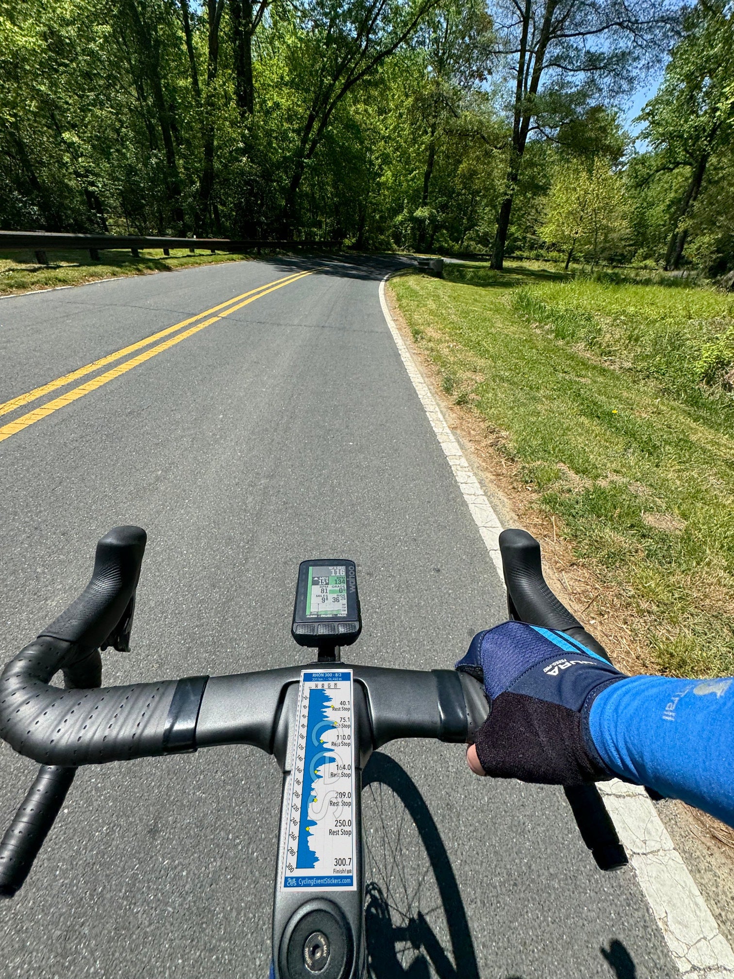 RHON 300 road route profile sticker - top tube sticker
