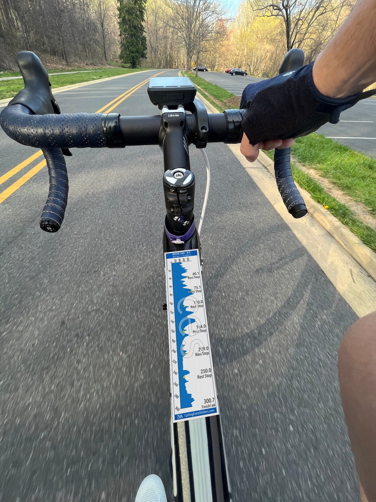 RHON 300 road route profile sticker - waterproof vinyl finish