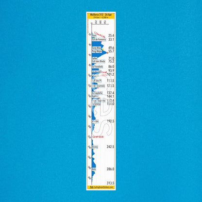 Mallorca 312 road route profile sticker - bike top tube mockup