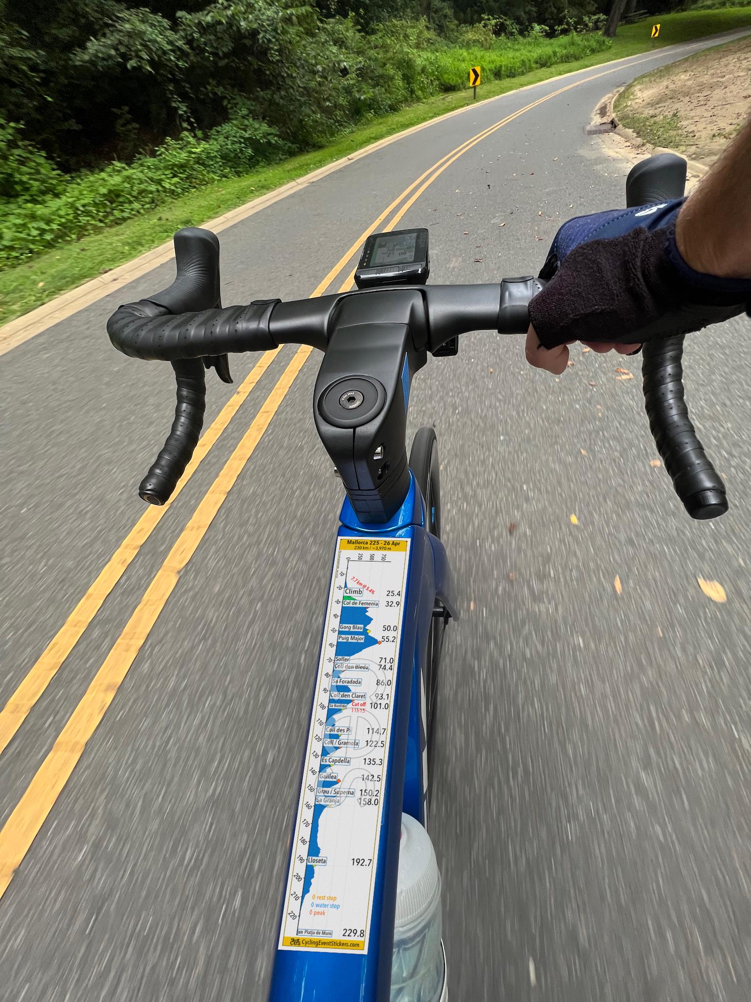 Mallorca 312 road route profile sticker - application example