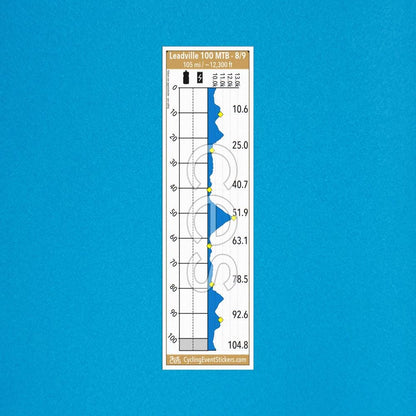 Leadville 100 MTB mtb route profile sticker - size comparison