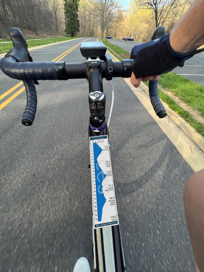 Triple Bypass road route profile sticker - application example