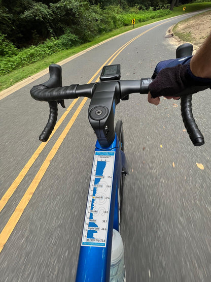 RAGBRAI 2025 road route profile sticker - application example