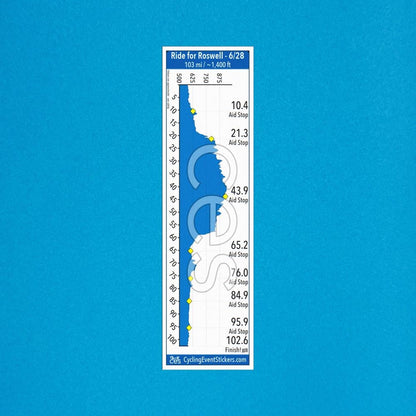 Ride for Roswell road route profile sticker - full sticker preview