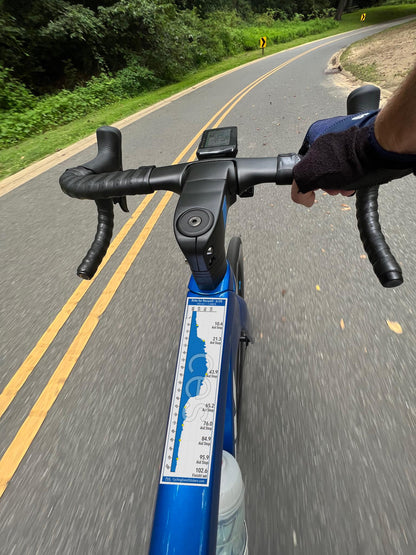 Ride for Roswell road route profile sticker - waterproof vinyl finish