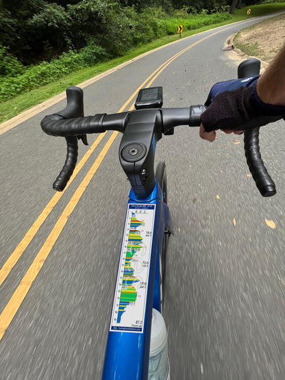 Gran Fondo Maryland road route profile sticker - close-up detail