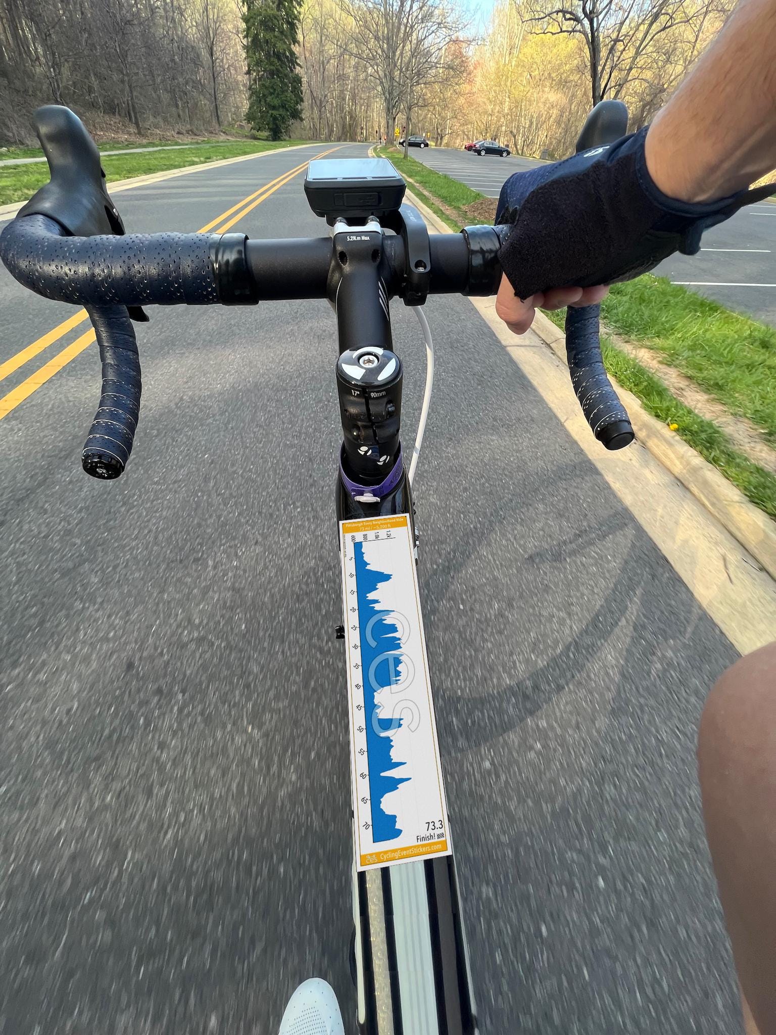 Pittsburgh Every Neighborhood Ride road route profile sticker - waterproof vinyl finish