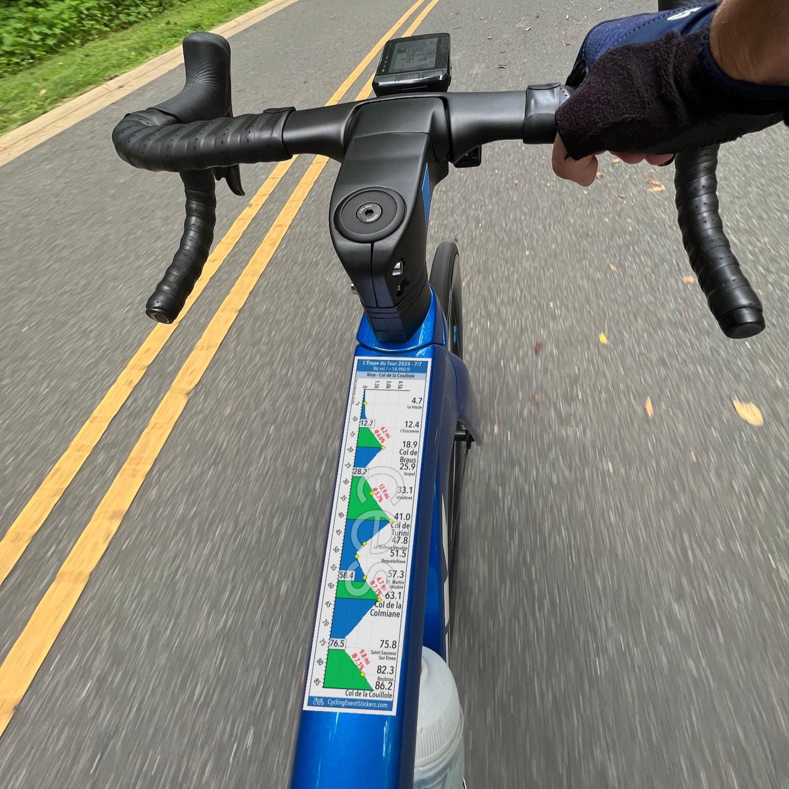 L'Etape du Tour de France road route profile sticker - close-up detail