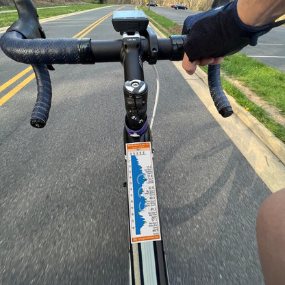 Bike MS: Round-Up road route profile sticker - close-up detail