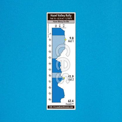 Hazel Valley Rally gravel route profile sticker - full sticker preview
