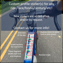 Custom Cycling Event custom route profile sticker - full sticker preview