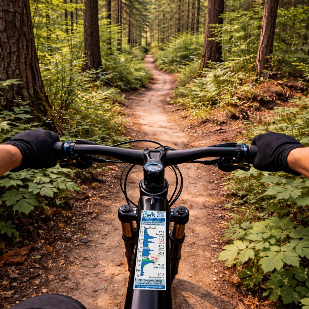 Custom Cycling Event custom route profile sticker - waterproof vinyl finish