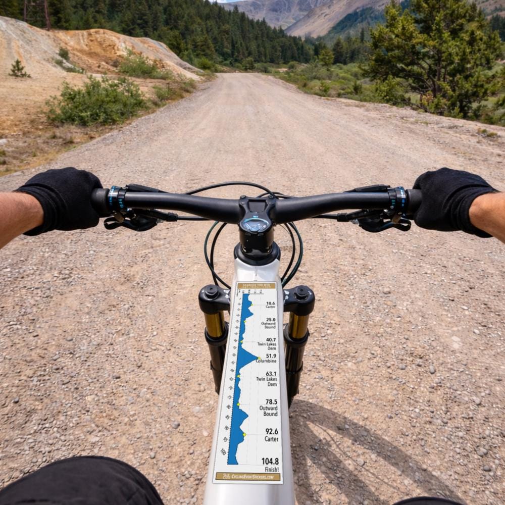 Leadville 100 MTB mtb route profile sticker - waterproof vinyl finish