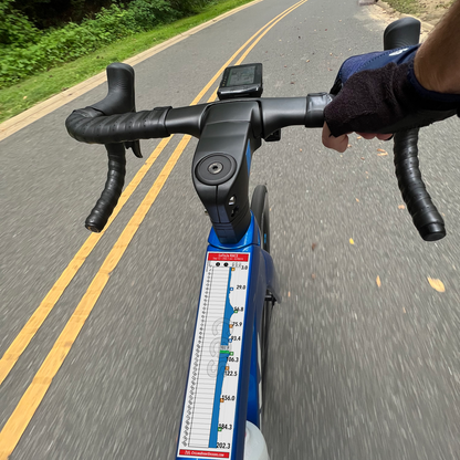 LoToJa RACE route profile sticker on a bicycle top tube
