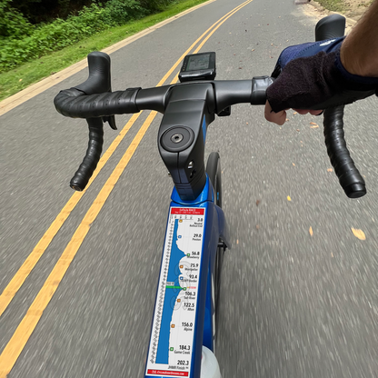 LoToJa RACE route profile sticker on a bicycle top tube