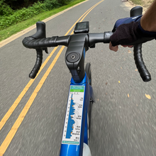 RAGBRAI 2026 Sticker Set route profile sticker on a bicycle top tube