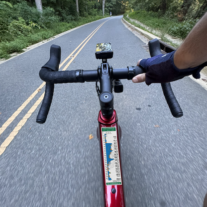 Seattle to Portland (STP) route profile sticker on a bicycle top tube