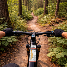 Sisters Stampede route profile sticker on a bicycle top tube