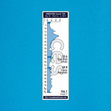 Unbound 100 route profile sticker on a bicycle top tube